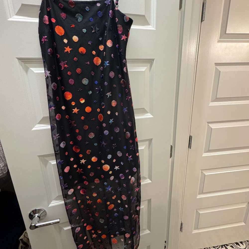 Never fully dressed Black Space Jacquard Mesh Dress × 1 6